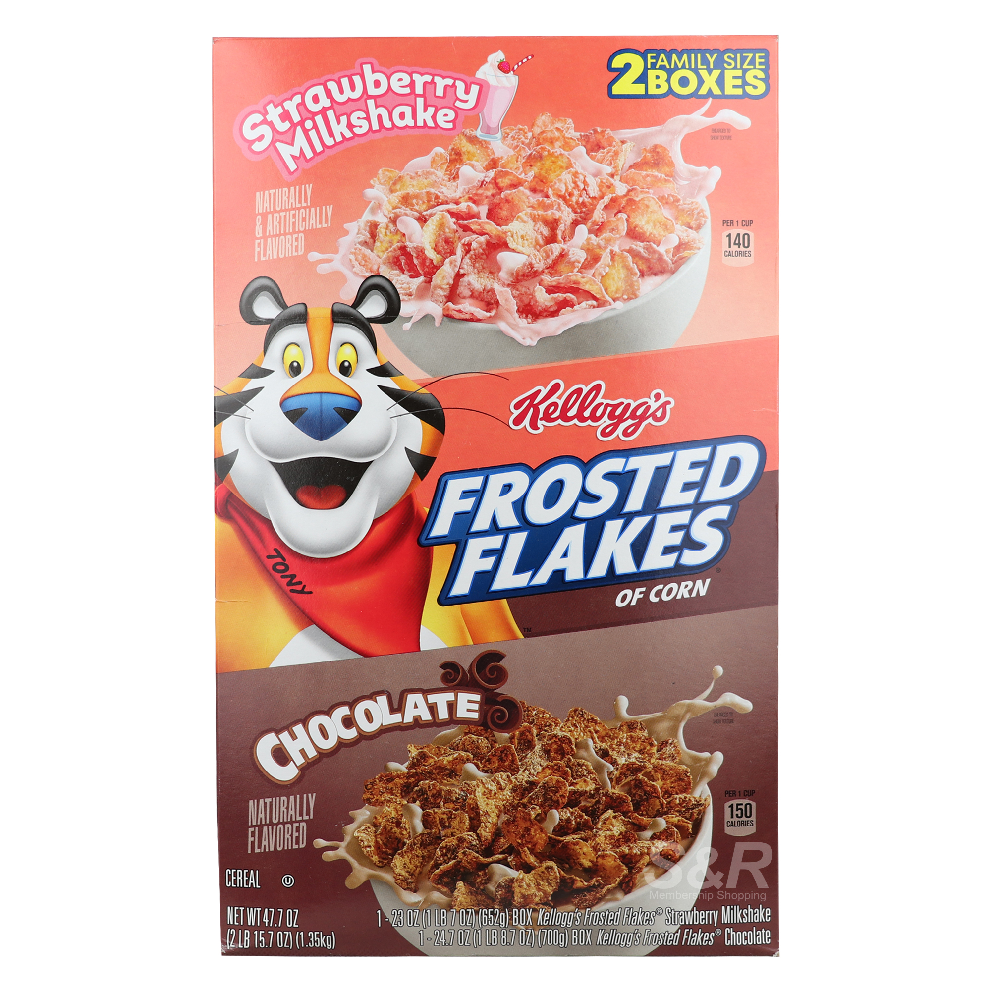 Kellogg's Frosted Flakes Of Corn Strawberry Milkshake and Chocolate 1.35kg